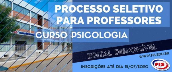 PROCESSO DE SELEÇÃO DE PROFESSORES PARA O PERÍODO 2020.2 - PSICOLOGIA